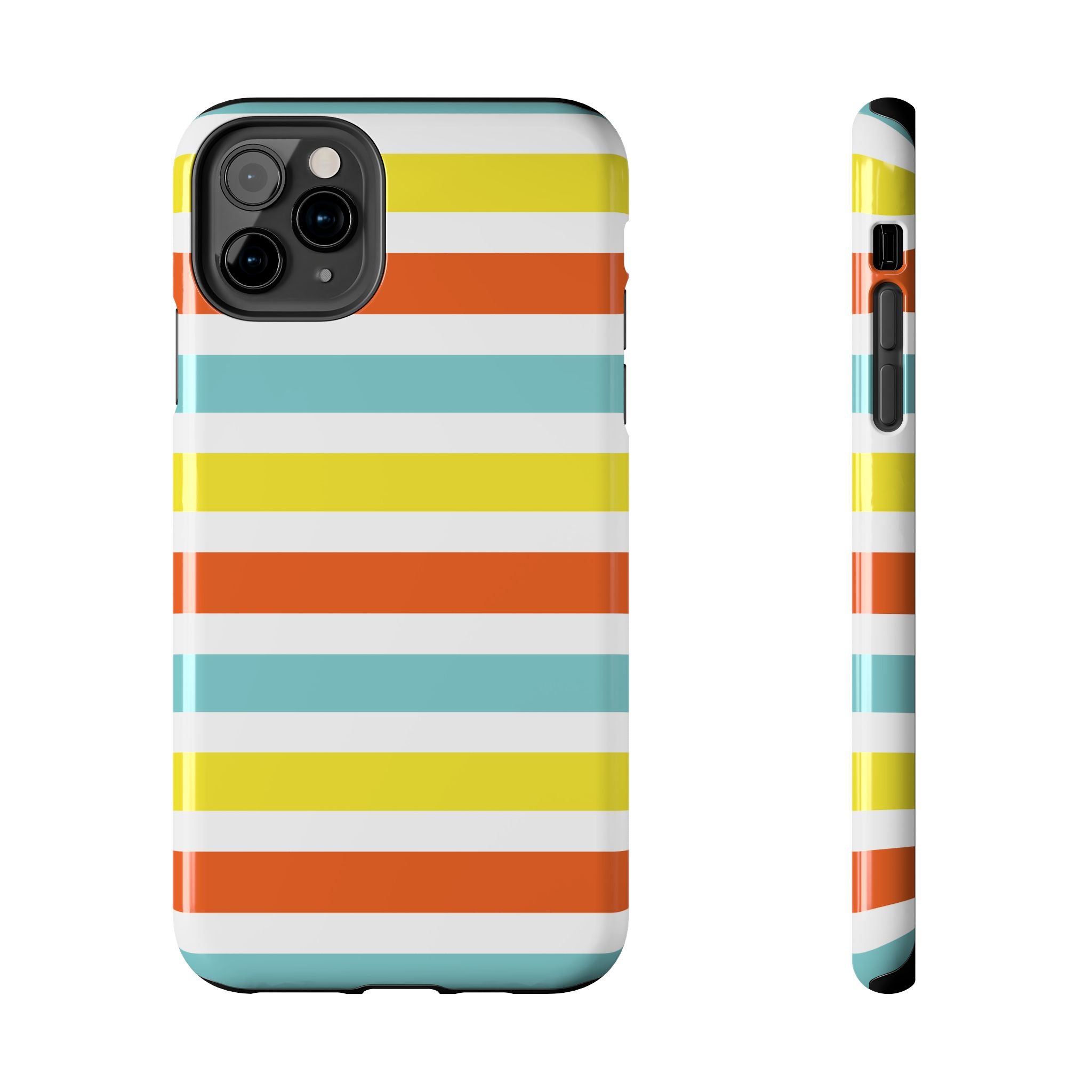 Striped Tough Phone Case — Retro Summer Color Block iPhone Case