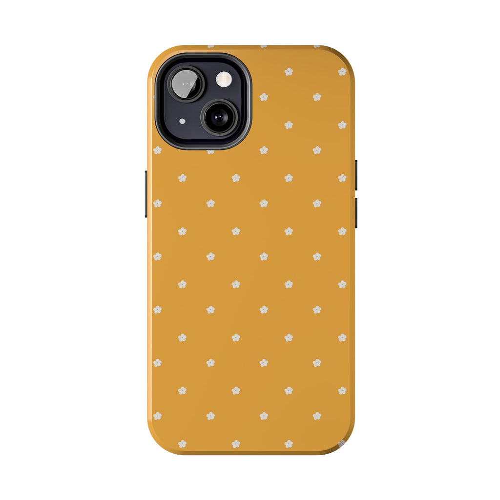 Ditsy Daisy Tough Phone Case — Mustard Floral Protective Cover