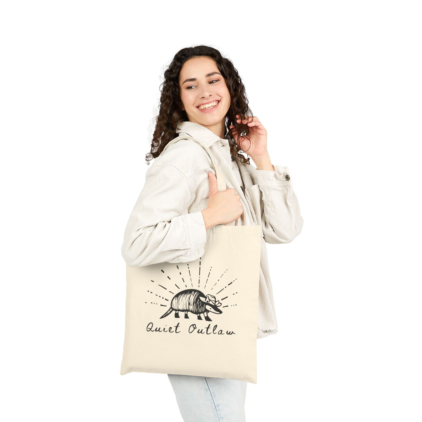 Quiet Outlaw Cotton Canvas Tote Bag, Eco-Friendly Shopping Bag, Reusable Grocery Tote, Art Tote, Gifts for Nature Lovers