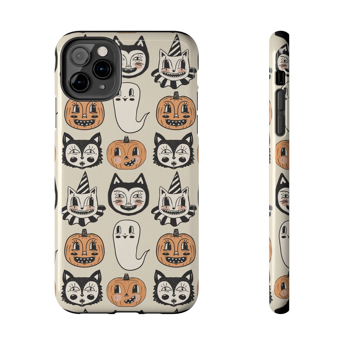 Halloween Cat & Pumpkin Phone Cases, Tough Phone Cover, Spooky Protective Case, Fall Aesthetic, Cute Halloween Gift