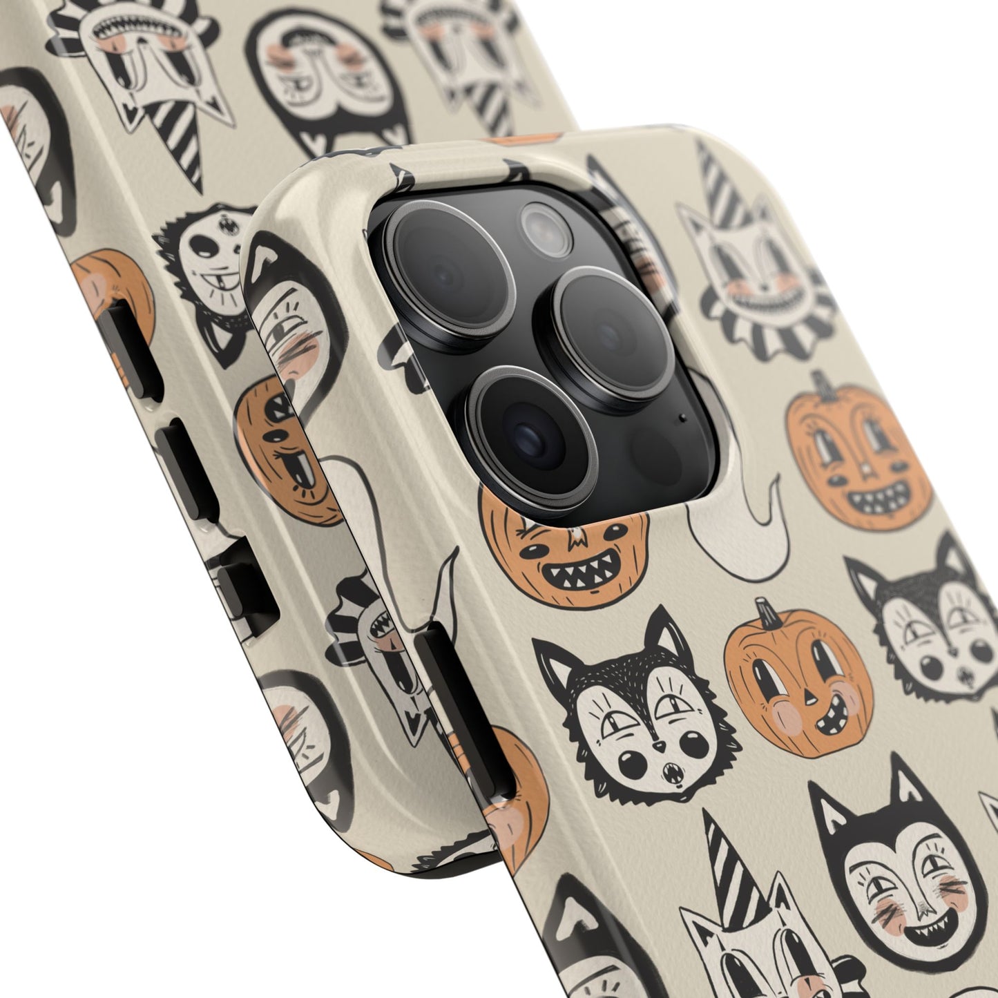 Halloween Cat & Pumpkin Phone Cases, Tough Phone Cover, Spooky Protective Case, Fall Aesthetic, Cute Halloween Gift
